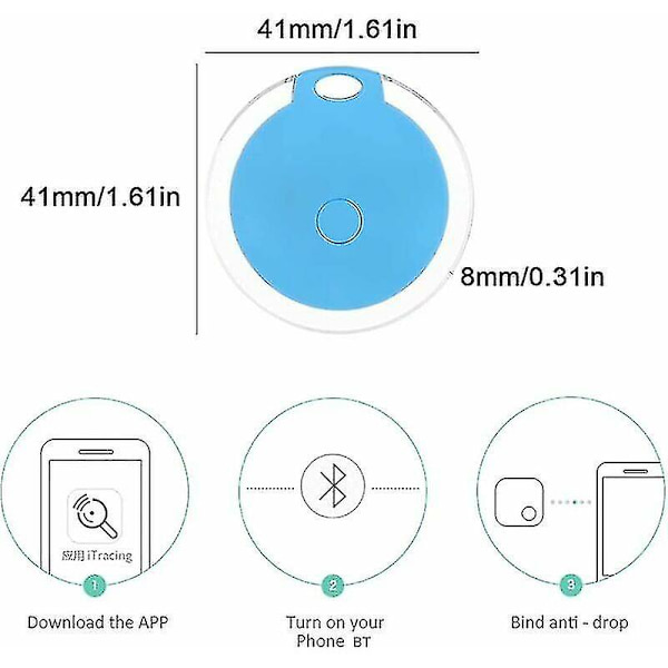 2024 4-pack Mini GPS-tracker Vattentät Bärbar Bluetooth-tracker för Bagage/Barn/Husdjur/Katt/Hund Premium