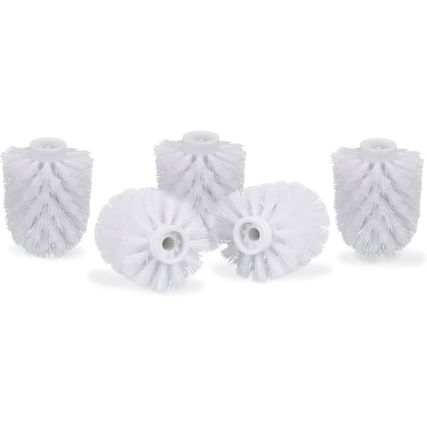 Toilet brush head in 5-pack, loose toilet brushes 9.5 mm thread, replacement brush head diameter 9 x 7 cm, white