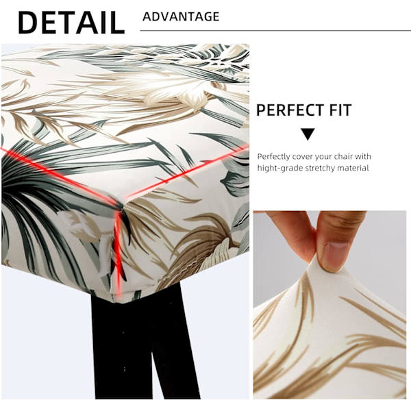 4-pack julstolsöverdrag stretch avtagbar tvättbar matsal blommönster Flower Pattern 4