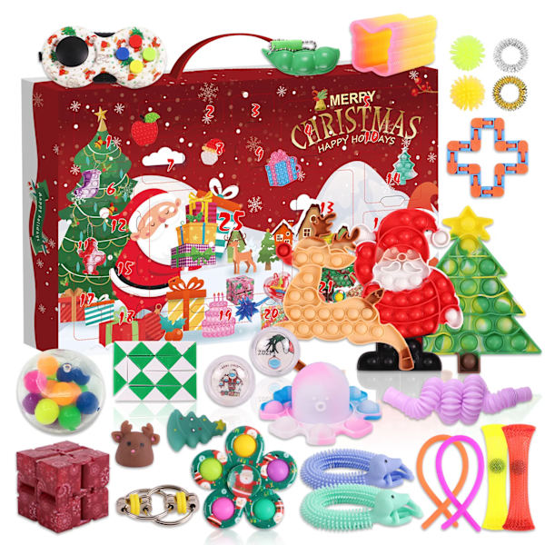 24-dagars julkalenderpaket med fidgetleksaker - Stressreducerande leksakskit, blindbox, julklapp till barn style 10