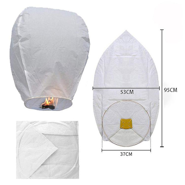 Ønskelantern Eco Friendly Papir Sky Lanterns, 10 stk