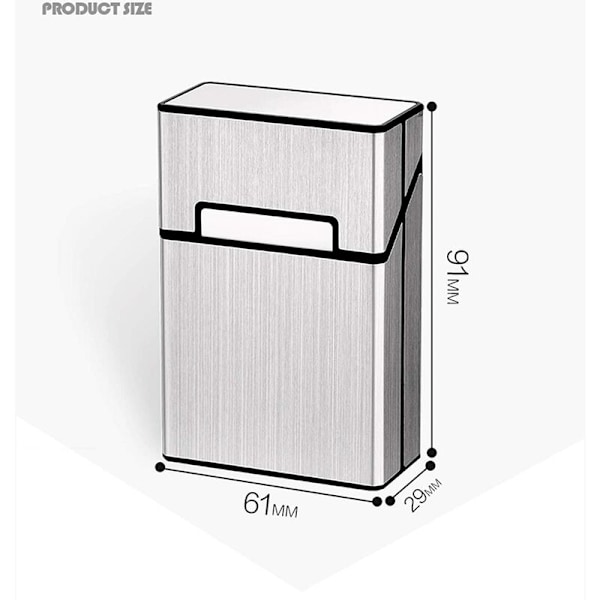 2-pak cigaret etui, cigaretboksholder, anti-ekstruderings mandlig kvindelig cigaret holder aluminium cigaretpakke etui helpack cigaretter pakke 20 stk