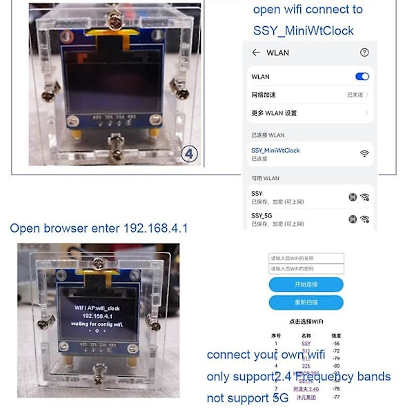 ESP8266 DIY elektroniikkasarja Mini kello OLED-näyttö Yhdistä kuoreen DIY juotoshanke