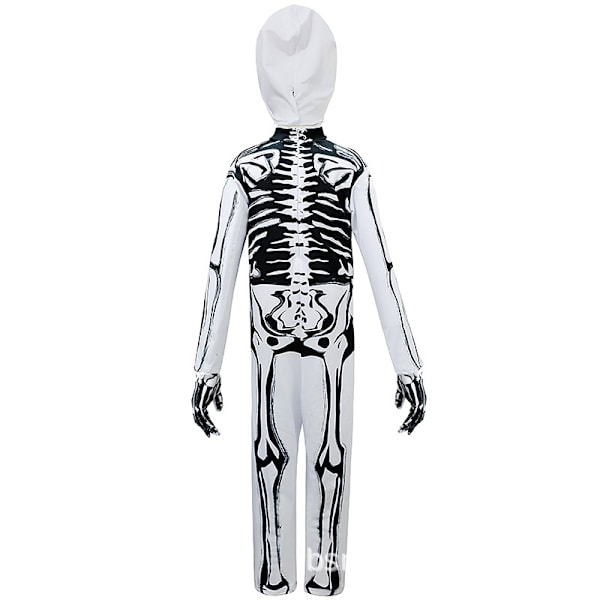 Skeletkostume til børn Skelet Halloween Skeletkostume til drenge L