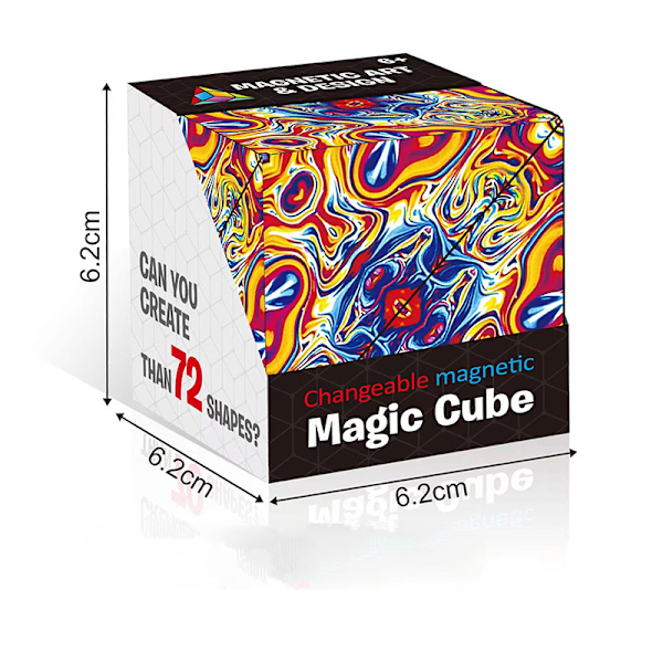 Variation Interchangeable Magnetic Magic Cube 3D Hand Flip Puzzle Anti Stress Leksaker Present lågans färg