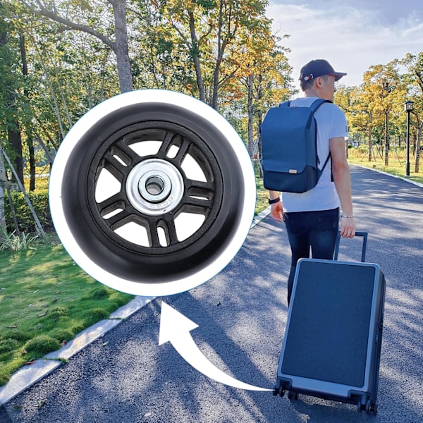 60mm x 18mm Udskiftningshjul til Kufferter, Gummi, Sæt med 2[qb]