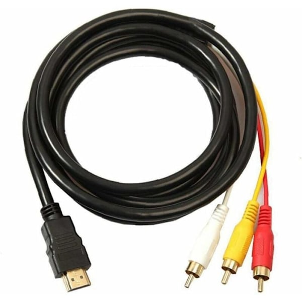 HDMI RCA 3-kabel HDMI til RCA konverteradapterkabel Enveisoverføringssenderkabel fra HDMI 1,5m RCA