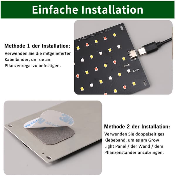 Fullspektrum LED Quantum Board Vekstlys – Plantelyspanel med Adapter *Tre hoder* Three heads