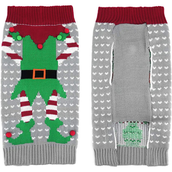 Lemmikkien fleece-paita koiralle, helppo pukea ja riisua, joulupukki-vaatteet (L) l