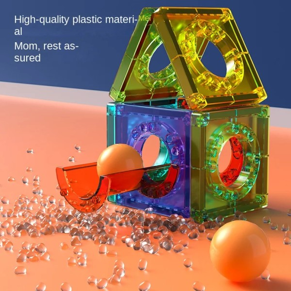 Magnetiske byggeklodser til børns farverige vinduer pipe 69 pcs
