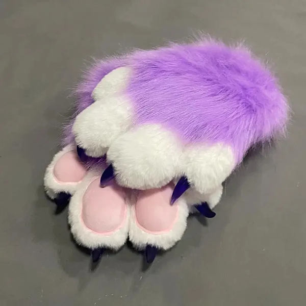 Söt plysch cosplay kostym lurvig färg djur tass handskar katt flicka handskar katt tass söt plysch päls kostym färdig produkt Orange