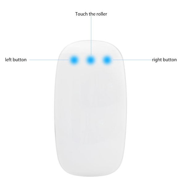 Apple Magic Mouse: Trådløs, Bluetooth, Oppladbar. Multi-Touch Overflate Tynn Magic Mouse Slank Oppladbar Trådløs - Hvit