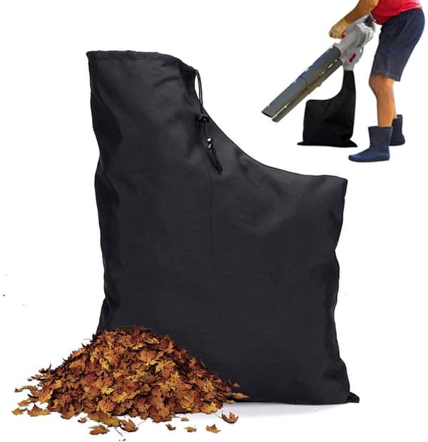 Løvsugerpose - 44x60cm oppsamlingspose med ventilasjonshull - Vanntett hageavfallspose for blåser og kverner Black