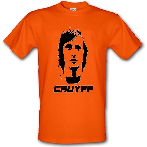 Johan Cruyff Holländsk Mästare Fotbollslegend Retro Gildan T-shirt i Tjock Bomull Small - Xxl Orange Orange M