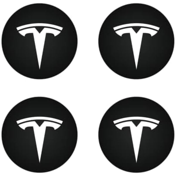 Hjulnavkapsler (4 stk.) til KAVANIC Tesla Model Y Model 3 Modifikationsdæksel (Sort/Mat Sort) White / Matte Black