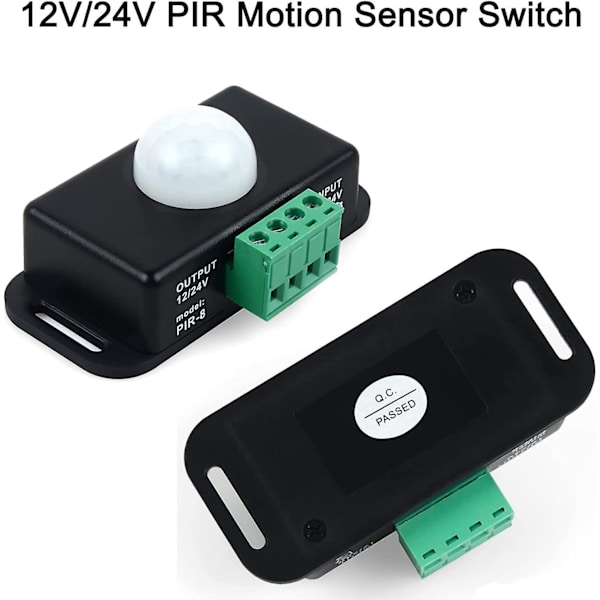 2-delt bevegelsessensorbryter 12v/24v Pir-sensor LED-bryterkontroll for fleksible LED-striper