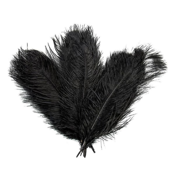 10 st strutsfjädrar plym mittpunkt bröllopsfest bordsdekoration 30-35cm svart Black