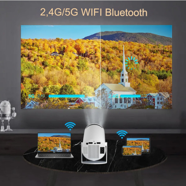 Projektor 4k Android 11 Dual Wifi6 200 Bt5.0 1080p 1280*720p Vit