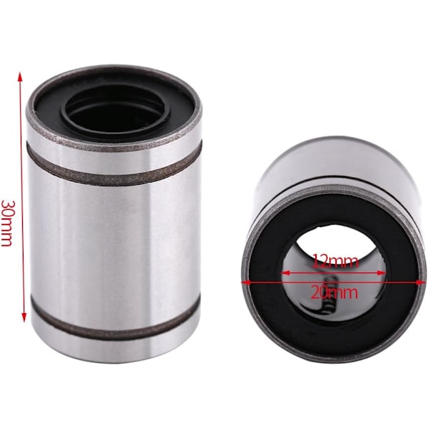 10 stk 12mm Lineære kulelager Dobbelt forseglet Bushing for Stang 3D-skriver CNC-deler