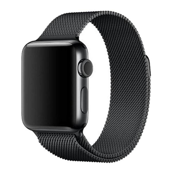 IC Milanese Loop Metal Armbånd Apple Watch 42/44/45/49mm Sort Sort Sort