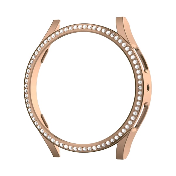 Fodral för Samsung Galaxy Watch 6 5 4 40mm 44mm fodral PC enkel rad diamantpläterad glänsande omslag stötfångare utan glas Roséguld Rose gold Galaxy Watch4 5 44mm