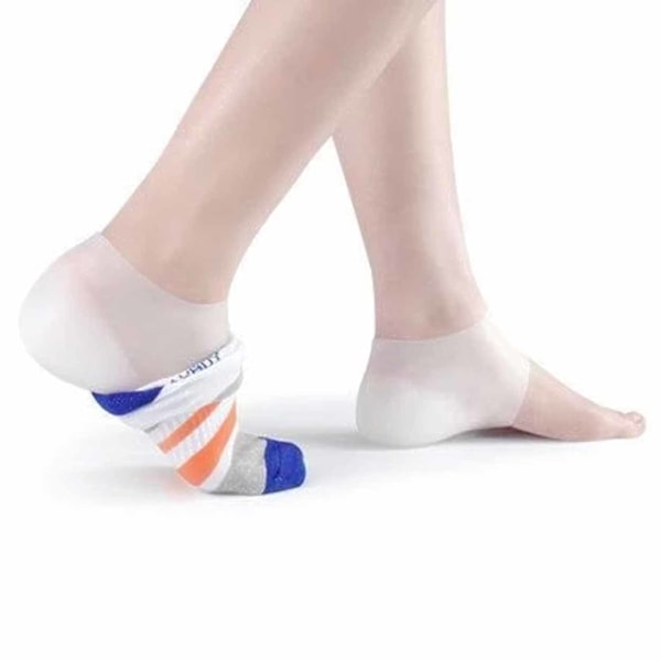 Bli Längre Strumpor Gel Hälinlägg Ökad Längd Skoinlägg 3cm Vit white