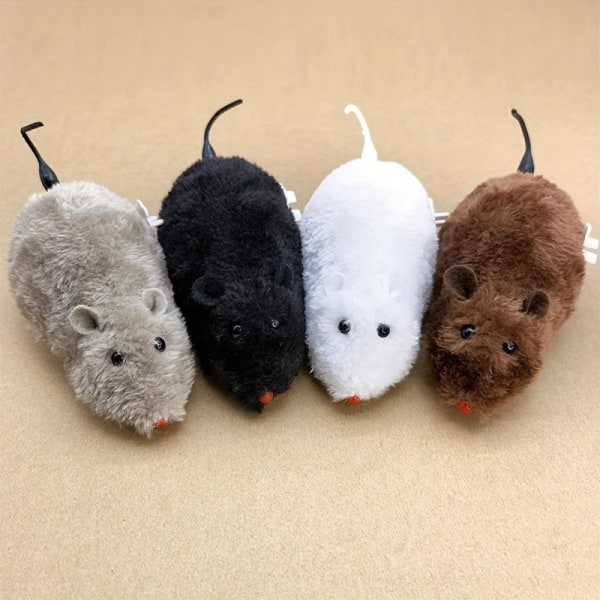 Plys Mus Design Legetøj, 1 stk. Vind op Mus Rotte Kat Hund Legetøj Mus Prank Mekanisk Bevægelse 1 Random Color