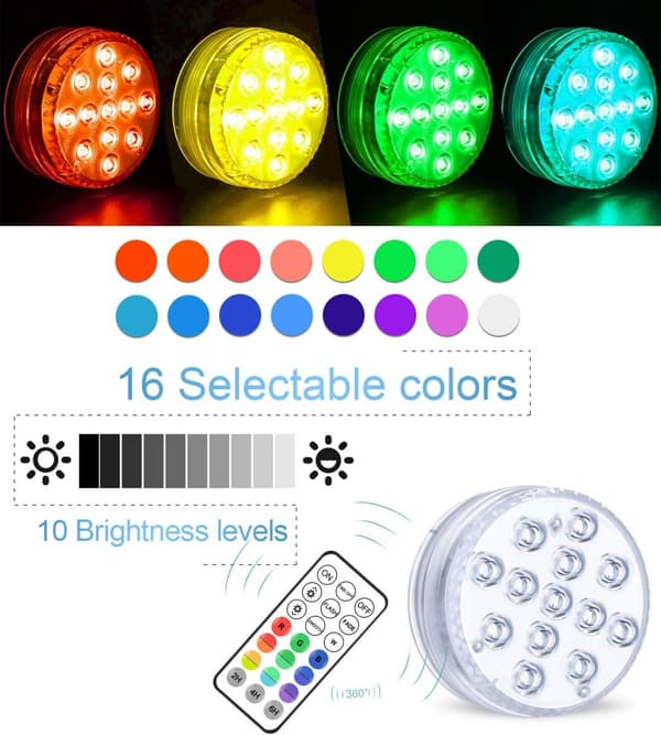 Poolbelysning LED med fjärrkontroll 2-pack{bt}