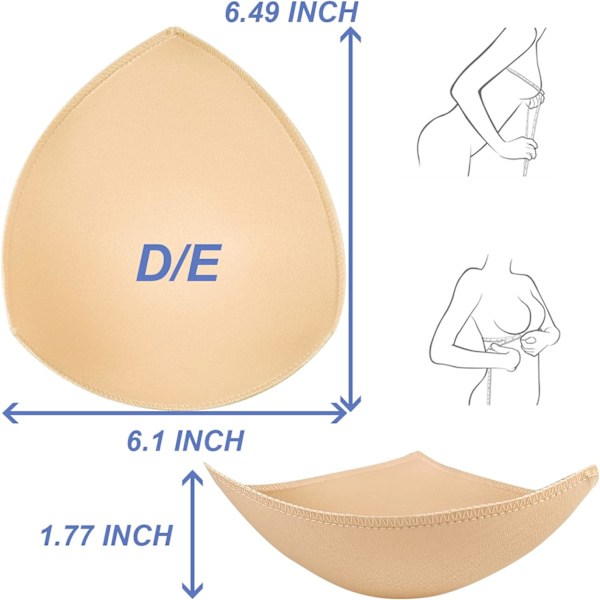 4 paria rintaliivien sisäpehmustetta, irrotettava urheilurintaliivin kuppi kolmio 4 paria beige 4 Pairs Beige THE