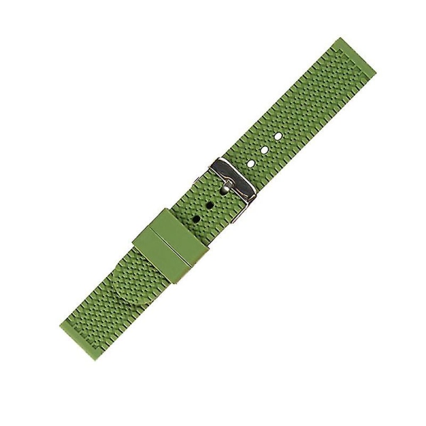 24mm Kreativt träningsdäck Korn Eco Vänlig Silikon Klockarmband Grön