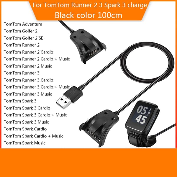 USB-lader for Tomtom Runner 3 Kick Adventurer Golfer 2 - Lading og dataoverføring
