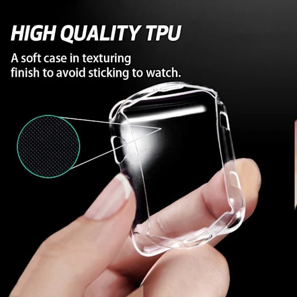 Transparent fodral för Apple Watch 45mm 41mm 44mm 40mm skärmskydd TPU-skydd iWatch Series 8 7 SE 6 5 4 tillbehör 2 st 2 pcs 41mm