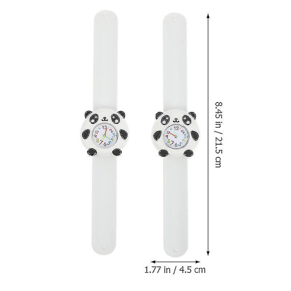 2 st barnklockor Panda Slap Watch Silikonarmband Klocka Flickpojke Klocka, barn, kvinna