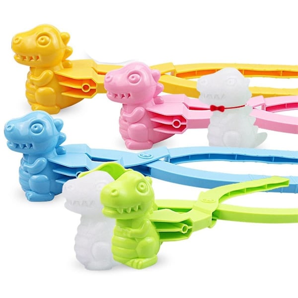 Pcs snebold maker clips, dinosaur-formet snebold maker clips klemmer udendørs vinter leg sne legetøj sand ler form