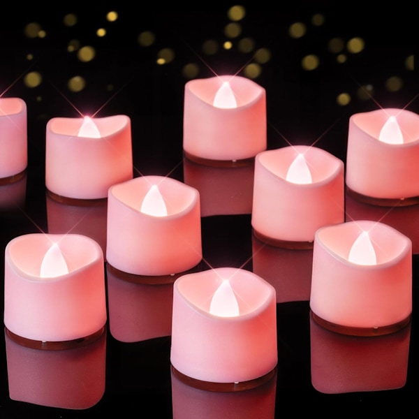 24-pakks Flameless LED-telys, Batteridrevet, for Votivlys, Jubileum, Bryllupsborddekorasjon, Begravelse, Halloween, Jul Warm White Glow, White Base Pack of 24