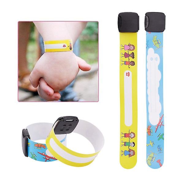 Återanvändbara ID-armband för barnsäkerhet Vattentäta Justerbara Rese-ID-armband fo[qb]