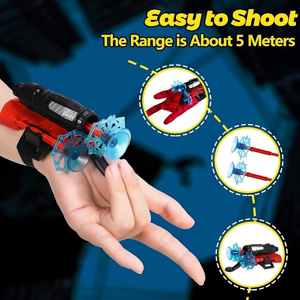 Spiderman Cosplay Launcher Spider Silk Gloves Spider Web Launcher Karaktärleksaker Halloween Rekvisita Barn Handledsskytt