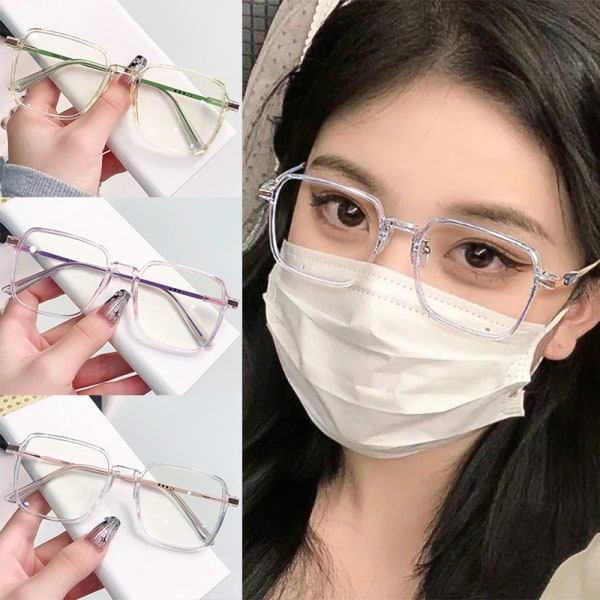 Store firkantede rammer Anti Blue Light briller kvinder mænd Transparen Brun one size Brow Brown one size