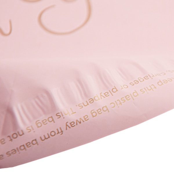 100 stk. plastkonvolutter for forsendelse, vanntette og sterke fraktposer med håndtak for pakking, lagring, shopping, 32*40cm+6cm+5cm (rosa)
