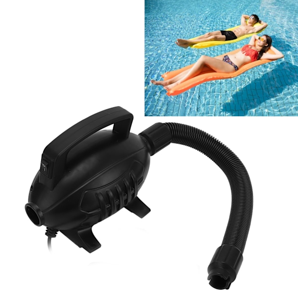 Elektrisk Luftpumpe 600W Høy Effektivitet Lav Støy Oppblåsings Pumpe med 5 Dyser for Oppblåsbar Madrass Seng Svømme Ring EU Plugg 220-240V