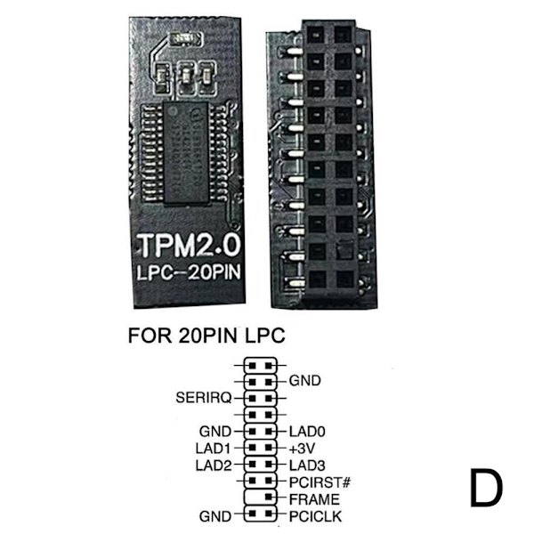 TPM2.0 Säkerhetsmodul Stöder Multibrand Moderkort 20-1 black 20pin LPC