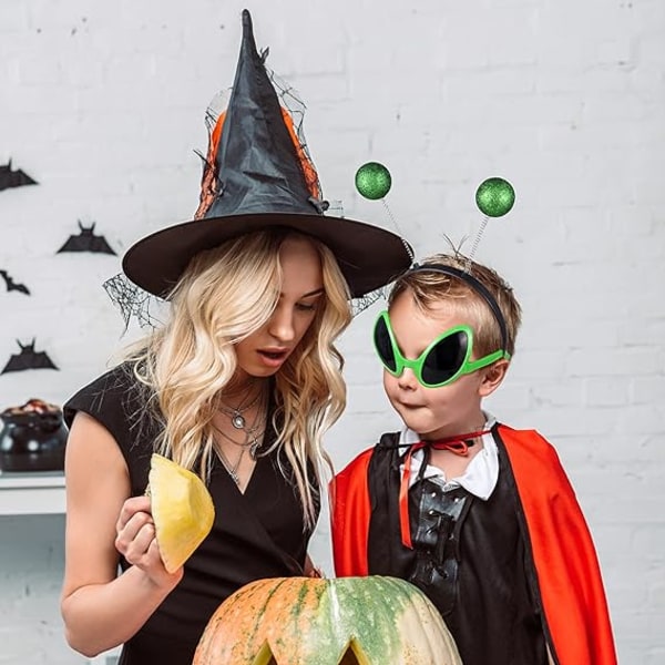 2-osainen Alien-setti Alien-lasit ja -panta Alien-aurinkolasit Mars-antenni-panta Boppers Halloween-naamiaisiin ja valokuvaukseen