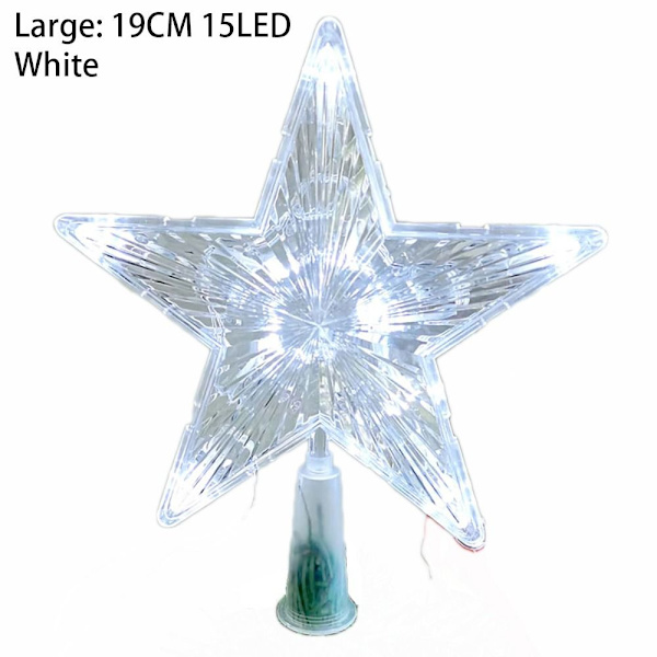 1. Juletræ LED lys Femtakset stjerne STOR-HVID Large-White Large-White
