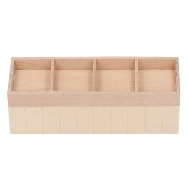 1:12 mittakaavan nukkekodin hedelmäteline miniatyyri näyttö DIY värjäys 4 ruudukon koivupuu nukkekodin hedelmä- ja vihanneshylly