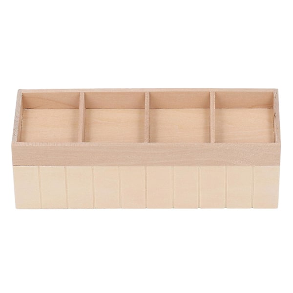 1:12 skaladukkhus fruktstånd miniatyrvisning DIY färgning 4 rutnät björkträ dockhus frukt grönsaks hylla