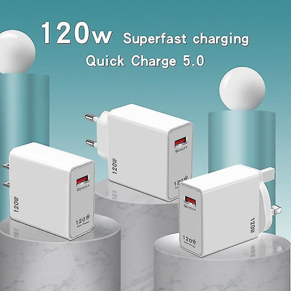 120w hurtiglading USB-lader strøm for Iphone Xiaomi Samsung