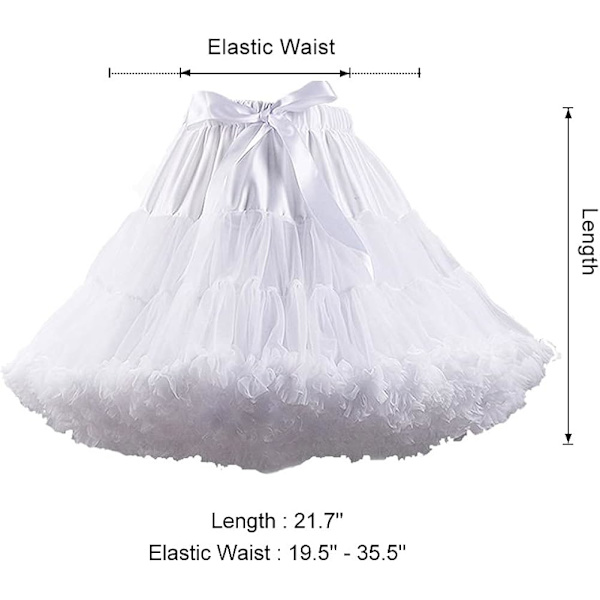 Kvinders elastiske talje chiffon underskørt puffy tutu tyl nederdel prinsesse ballet dans pettiskirts underskørt