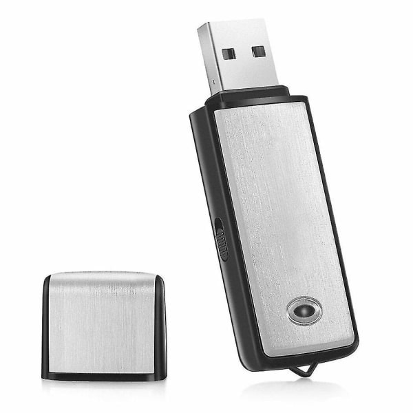 2-i-1 digital röstinspelare 8 GB mini USB-minne, digital röstinspelare med linne för möten, föreläsningar