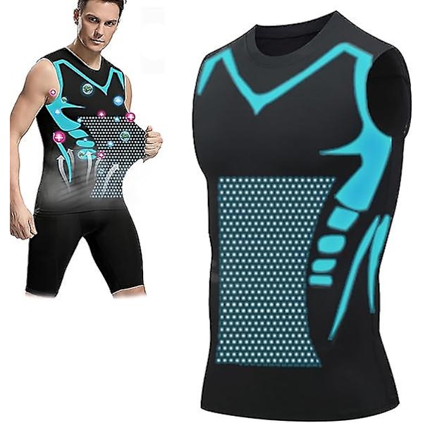 Ionic Shaping Vest Mænds Body Shaper 2023 Ny Version Ionic Shaping Vest Mænds Komfortable Åndbar Is Silke Stof