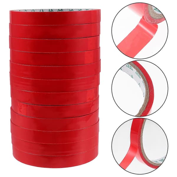 12 stk. posebindende forseglingstape Emballageforseglingstape Supermarkedforseglingstape Punainen 3000,00X1,20X0,10CM